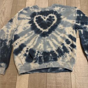 Blue Tie-Dye Heart Sweatshirt